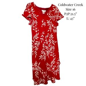 Coldwater Creek Red Floral Dress